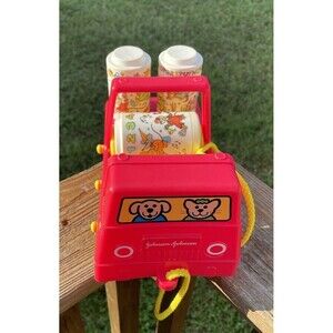 Vintage Johnson & Johnson Rhythm Rollers Car Truck Baby Toy Rattle COMPLETE 1981